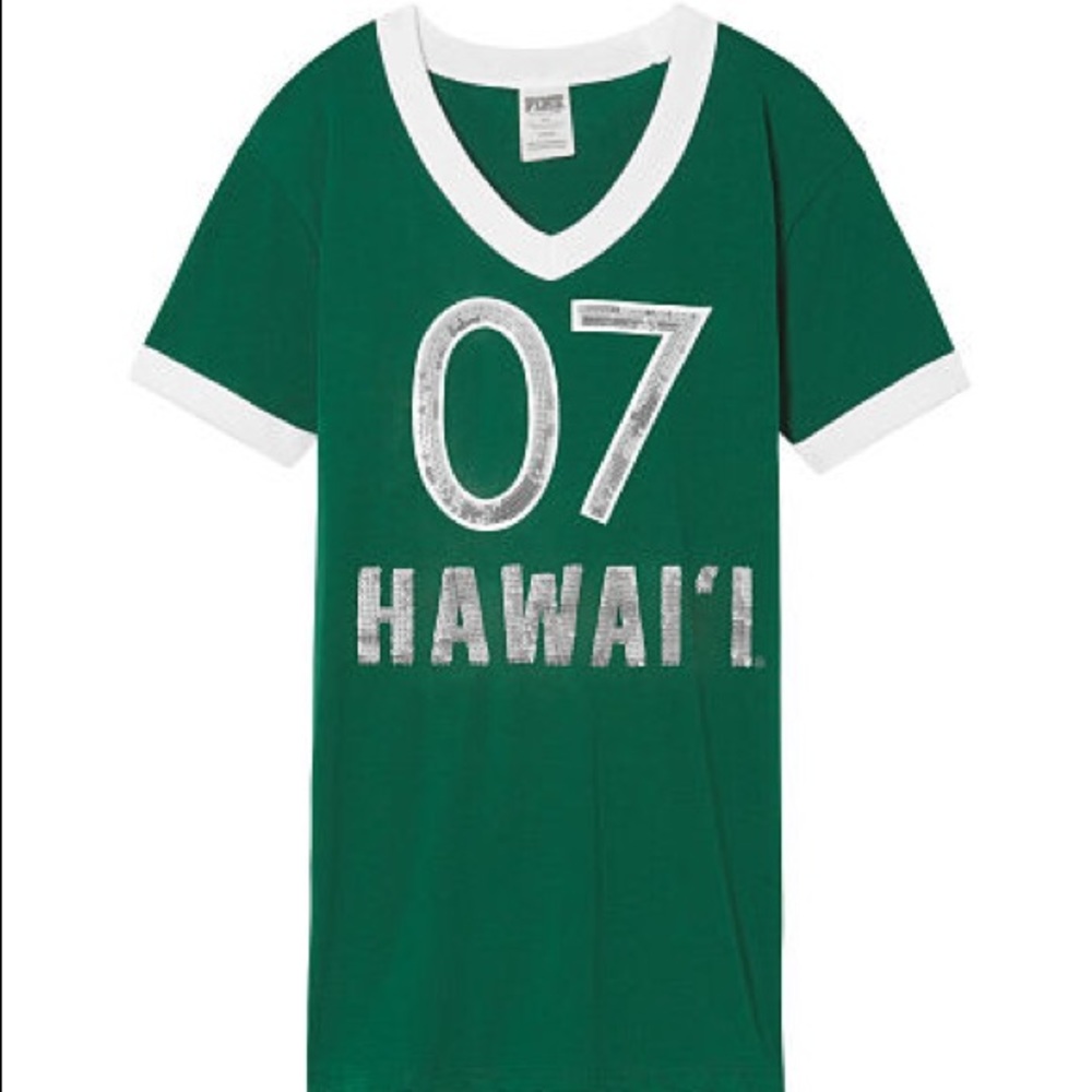 University of Hawaii Bling V-Neck Ringer Tee